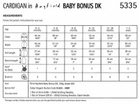 Knitting Pattern - Hayfield 5335 - Baby Bonus DK - Cardigan